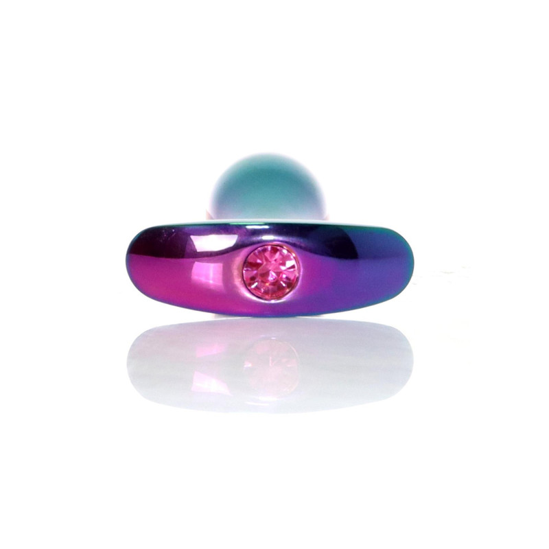 Анальна пробка B - Series HeavyFun Bullet Jewellery Multicolour Plug, діаметр 2,8 см, довжина 9,2 см, Pink