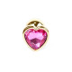 Анальна пробка B - Series HeavyFun Heart Jewellery Gold Plug, діаметр 2,7 см, довжина 7 см, Fuchsia