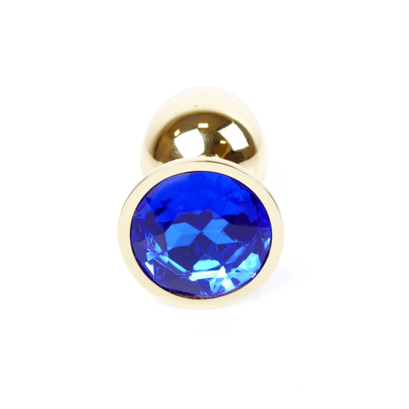 Анальна пробка B - Series HeavyFun Classic Jewellery Gold Plug, діаметр 2,7 см, довжина 7 см, Dark Blue