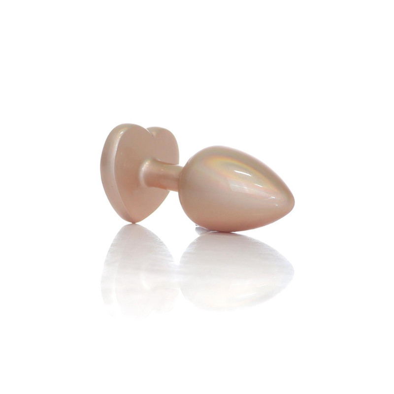 Анальная пробка B - Series HeavyFun Pearl Heart Jewellery Gold Plug Clear S