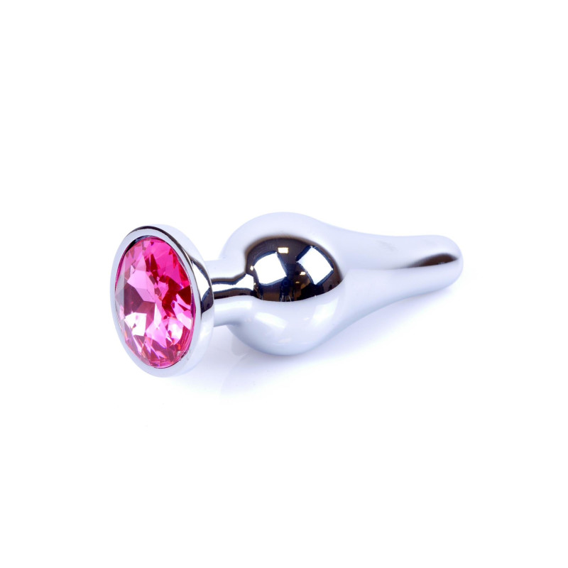 Анальна пробка B - Series HeavyFun Long Jewellery Silver Plug, діаметр 3 см, довжина 9,5 см, Pink