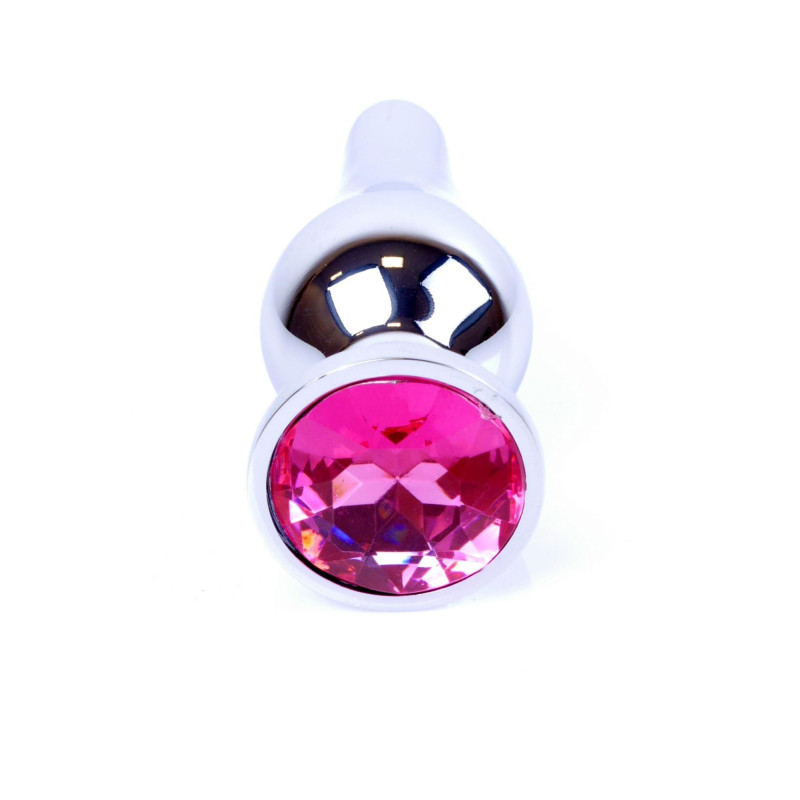 Анальна пробка B - Series HeavyFun Long Jewellery Silver Plug, діаметр 3 см, довжина 9,5 см, Pink