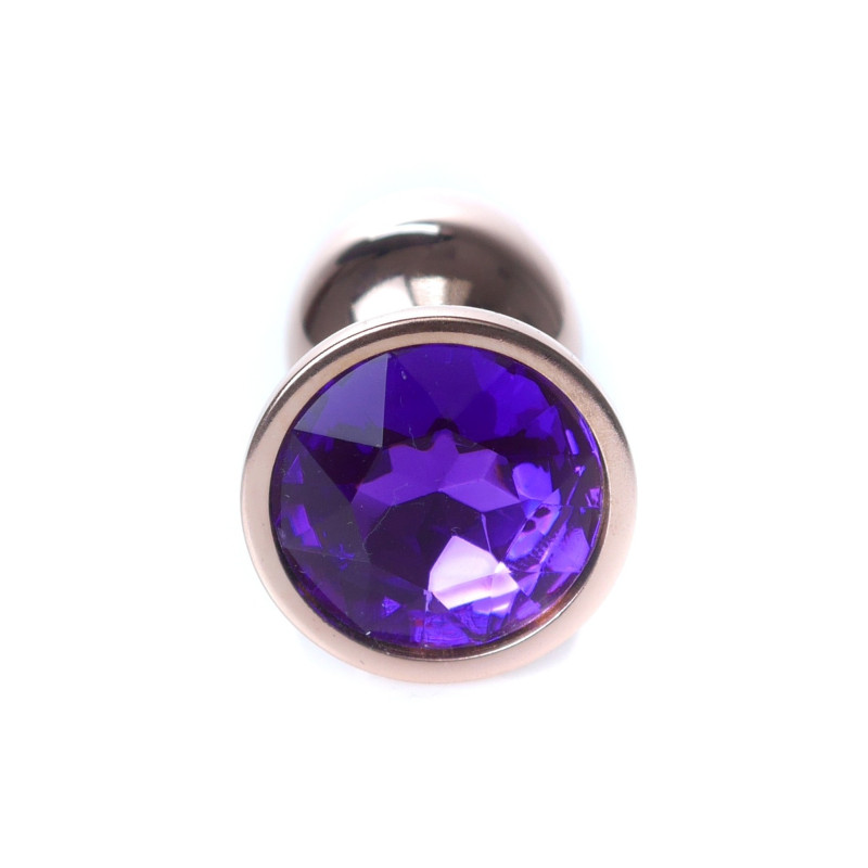 Анальна пробка B - Series HeavyFun Classic Jewellery Red Gold Plug, діаметр 2,7 см, довжина 7 см, Purple