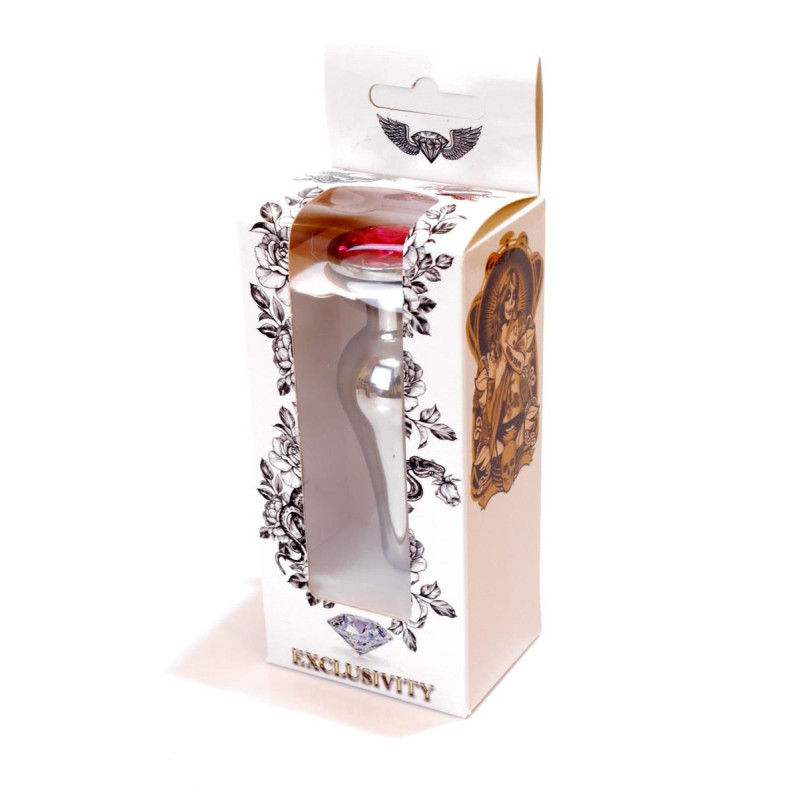 Анальна пробка B - Series HeavyFun Long Jewellery Silver Plug, діаметр 3 см, довжина 9,5 см, Pink