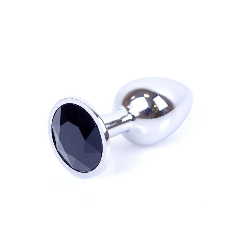 Анальная пробка B – Series HeavyFun Classic Jewellery Silver Plug, диаметр 2,7 см, длина 7 см, Black