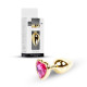 Анальна пробка B - Series HeavyFun Heart Jewellery Gold Plug, діаметр 2,7 см, довжина 7 см, Fuchsia