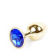 Анальна пробка B - Series HeavyFun Classic Jewellery Gold Plug, діаметр 2,7 см, довжина 7 см, Dark Blue