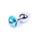 Анальная пробка B – Series HeavyFun Classic Jewellery Silver Plug, диаметр 2,7 см, длина 7 см, Blue