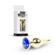 Анальная пробка B - Series HeavyFun Long Jewellery Gold Plug, диаметр 3 см, длина 9,5 см, Dark Blue