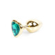 Анальна пробка B - Series HeavyFun Heart Jewellery Gold Plug, діаметр 2,7 см, довжина 7 см, Green