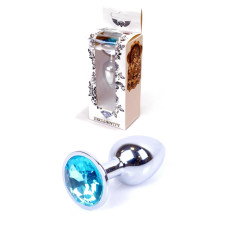 Анальная пробка B – Series HeavyFun Classic Jewellery Silver Plug, диаметр 2,7 см, длина 7 см, Blue