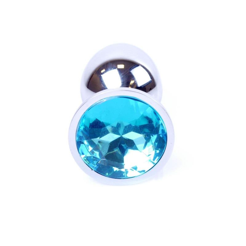 Анальная пробка B – Series HeavyFun Classic Jewellery Silver Plug, диаметр 2,7 см, длина 7 см, Blue