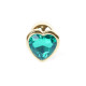 Анальна пробка B - Series HeavyFun Heart Jewellery Gold Plug, діаметр 2,7 см, довжина 7 см, Green