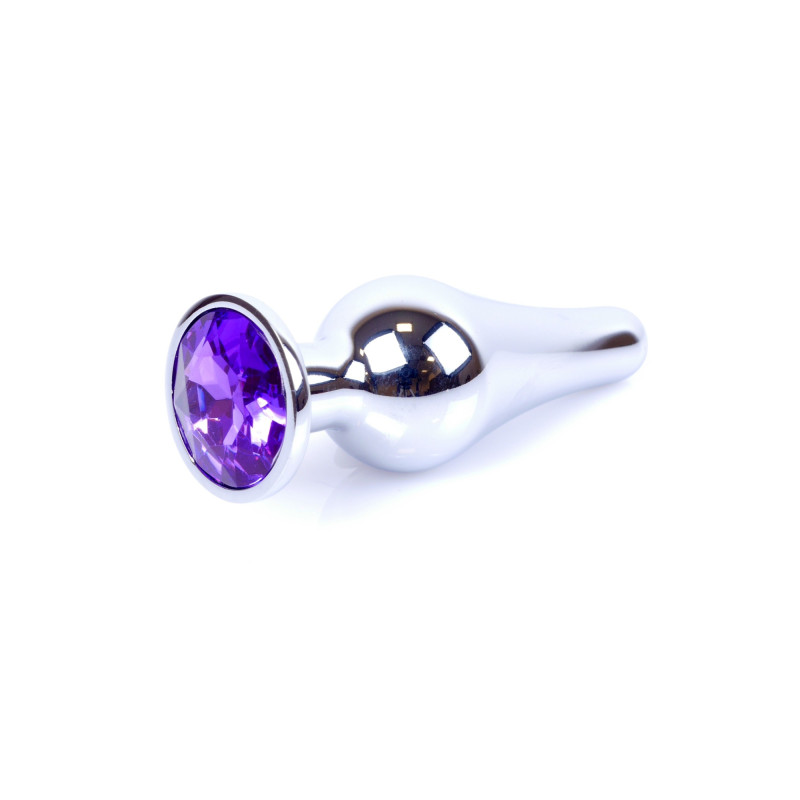 Анальна пробка B - Series HeavyFun Long Jewellery Silver Plug, діаметр 3 см, довжина 9,5 см, Purple