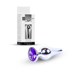 Анальная пробка B - Series HeavyFun Long Jewellery Silver Plug, диаметр 3 см, длина 9,5 см, Purple