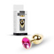 Анальна пробка B - Series HeavyFun Classic Jewellery Gold Plug, діаметр 2,7 см, довжина 7 см, Fuchsia