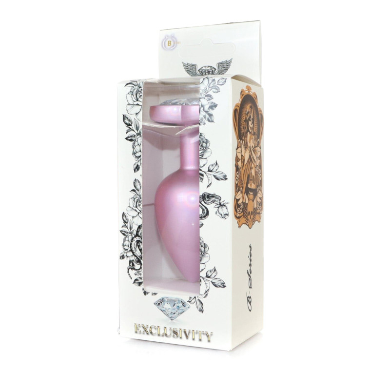 Анальная пробка B - Series HeavyFun Pearl Heart Jewellery Pink Plug Clear L