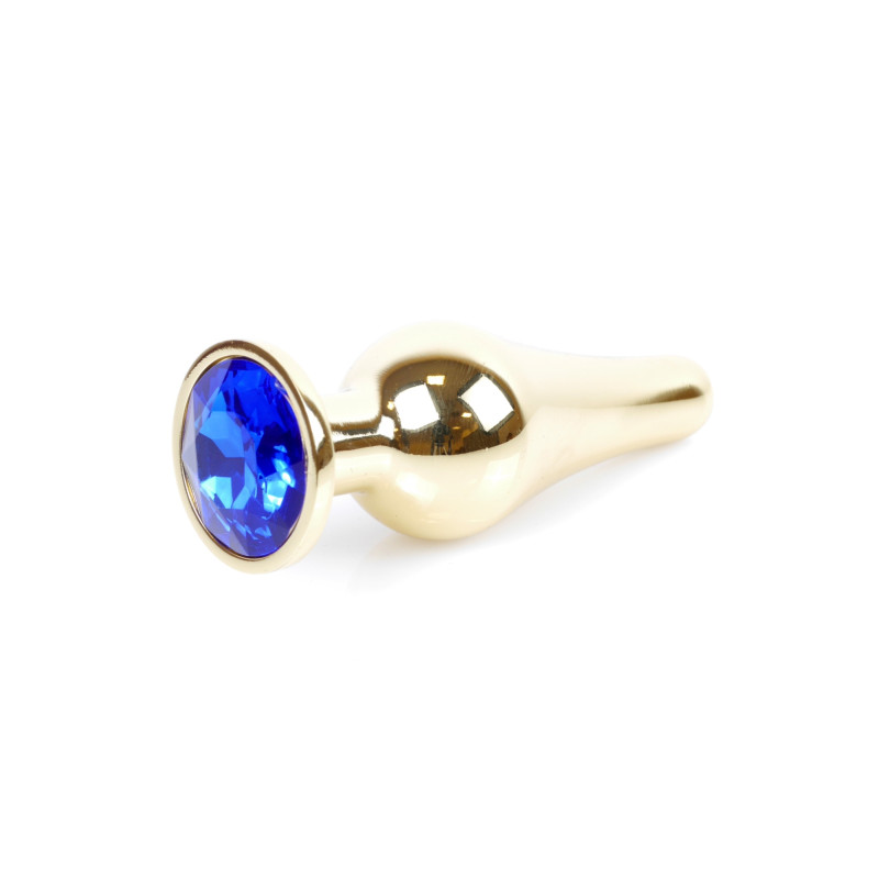 Анальная пробка B - Series HeavyFun Long Jewellery Gold Plug, диаметр 3 см, длина 9,5 см, Dark Blue