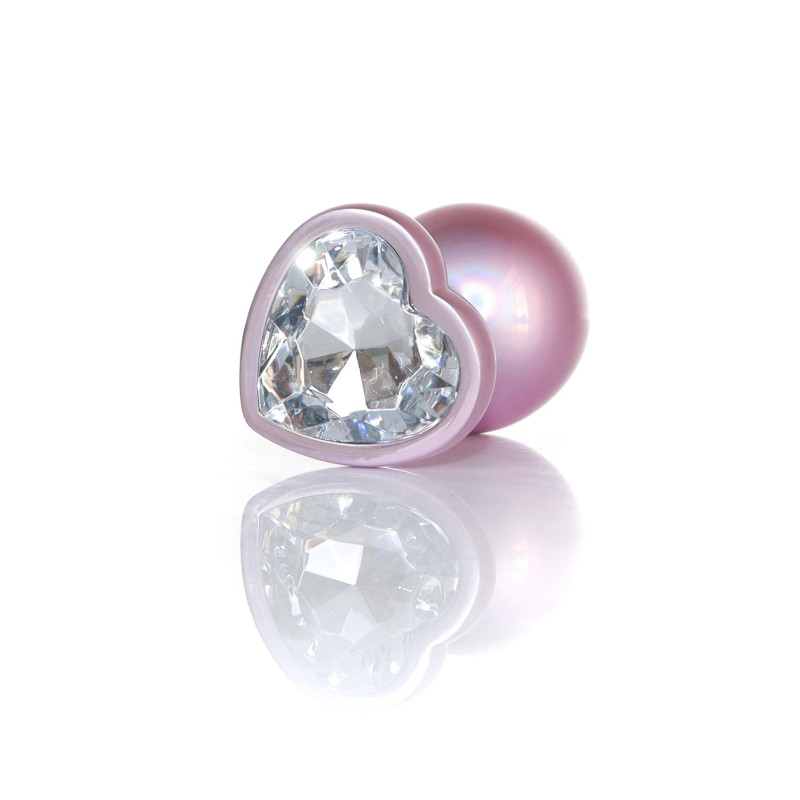 Анальная пробка B - Series HeavyFun Pearl Heart Jewellery Pink Plug Clear L