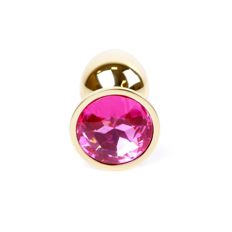 Анальна пробка B - Series HeavyFun Classic Jewellery Gold Plug, діаметр 2,7 см, довжина 7 см, Fuchsia