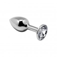 Металева анальна пробка з кристалом Alive Mini Metal Butt Plug White M