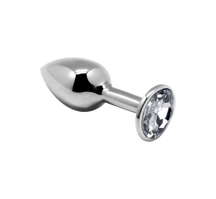 Анальная металлическая пробка с кристаллом Alive Mini Metal Butt Plug White M