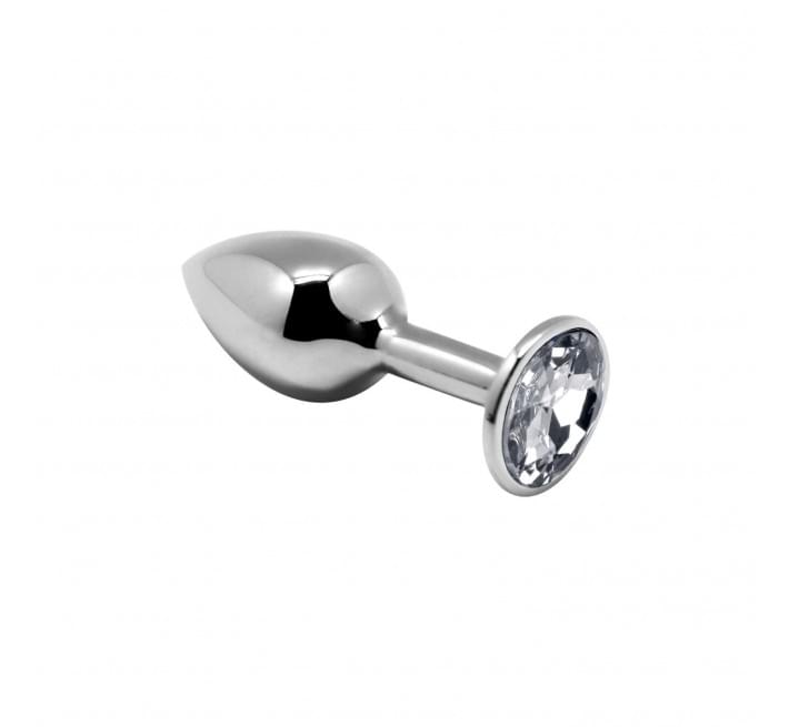 Металева анальна пробка з кристалом Alive Mini Metal Butt Plug White S