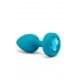 Анальная пробка с вибрацией и камнем B-Vibe Vibrating Jewel Plug, голубая, S/M