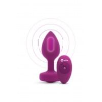 Анальная пробка с вибрацией и камнем B-Vibe Vibrating Jewel Plug, розовая, S/M