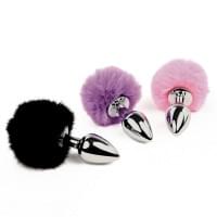 Анальна пробка FeelzToys Bunny Tails Butt Plug Чорна