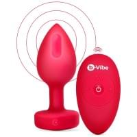 Анальная пробка с вибрацией и пультом управления B-Vibe Vibrating Heart Plug M/L красная