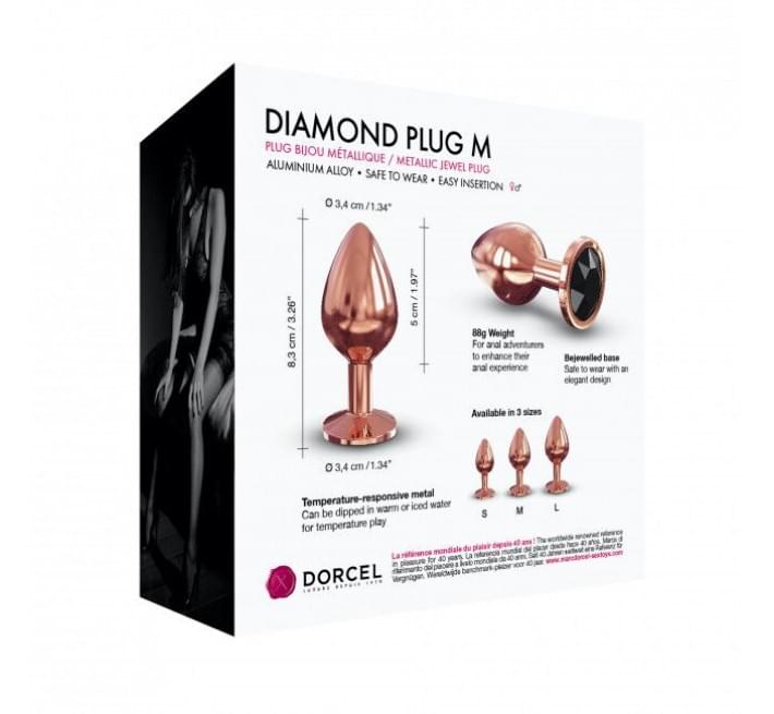 Металлическая анальная пробка с украшением в виде кристалла Marc Dorcel - Diamond Plug M