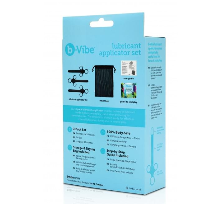 Набор аппликаторов для смазки B-Vibe, черный, 3 шт.