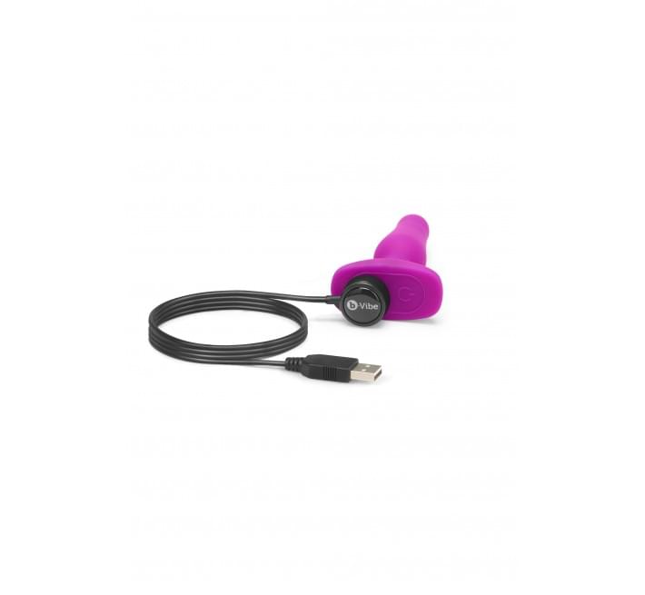 Анальная пробка с вибрацией и пультом B-Vibe Novice Plug, розовая
