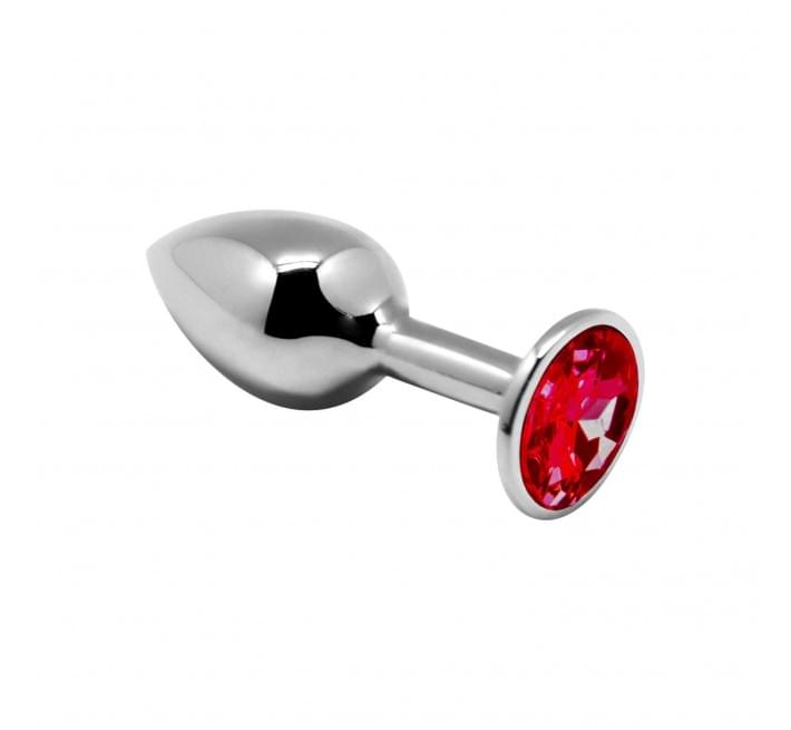 Анальная металлическая пробка с кристаллом Alive Mini Metal Butt Plug Red M