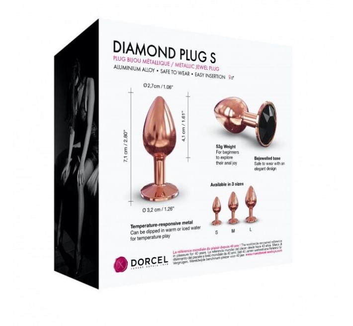 Металлическая анальная пробка с украшением в виде кристалла Marc Dorcel - Diamond Plug S