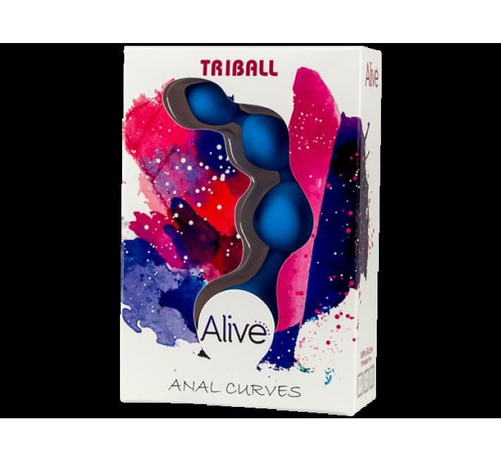 Анальные шарики Alive Triball Голубые