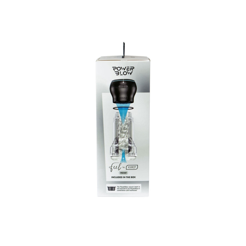 Мастурбатор Kiiroo Feel Pocket Crystal зі всмоктувальною інтерактивною насадкою PowerBlow Combo Set