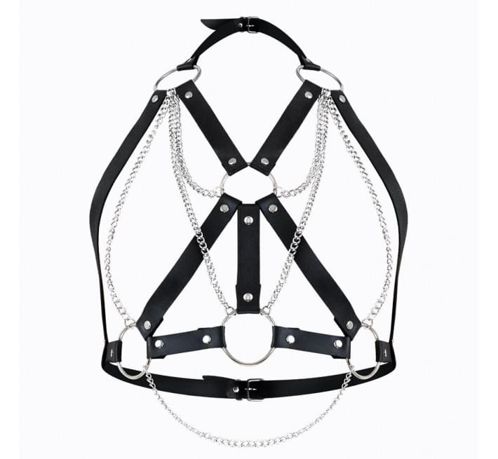 Женская портупея Art of Sex - Aiden Leather harness, Черная L-2XL