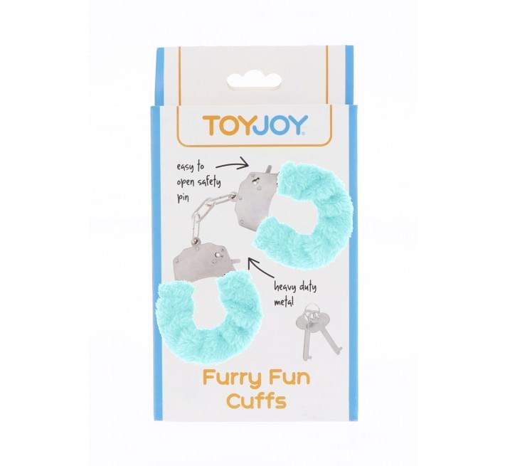 Наручники рожеві з хутром Toy Joy Furry fan cuffs Блакитні