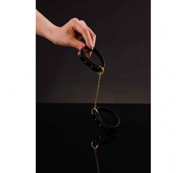 Браслет-наручники UPKO італійська шкіра, чорний