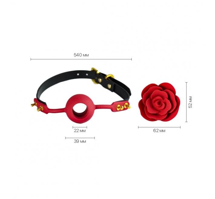 Роскошный кляп в виде розы Zalo - Rose Ball Gag, двойное использование