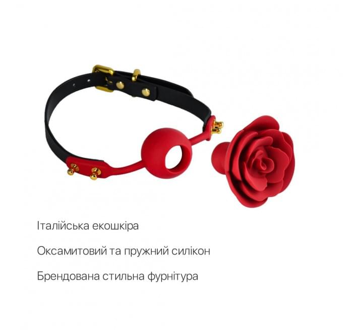 Роскошный кляп в виде розы Zalo - Rose Ball Gag, двойное использование