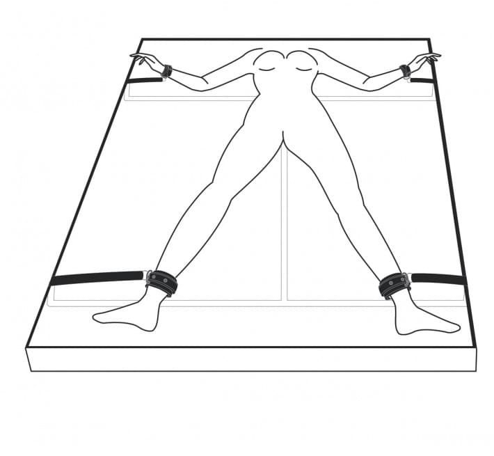 Набір для бондажу на ліжко з манжетами для рук та ніг EasyToys Under Mattress Restraint Set, чорний