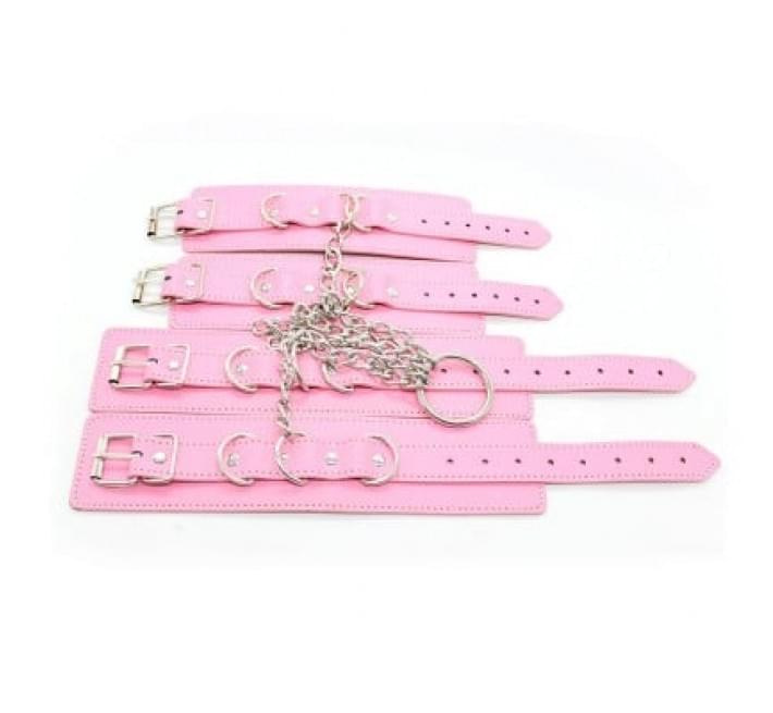 Ограничители DS Fetish Hogtie restraints with chain pink