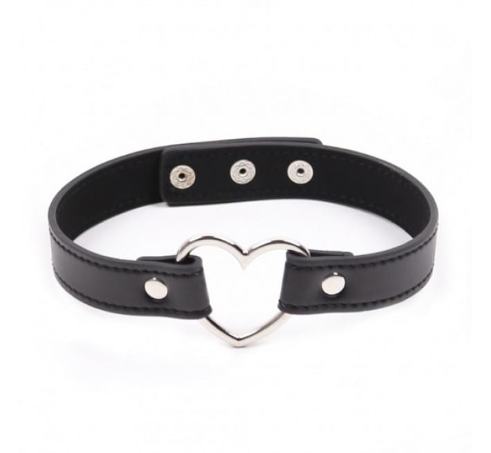 Чокер DS Fetish Collar with heart black