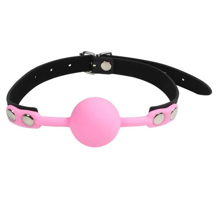 Кляп силіконовий DS Fetish Silicone ball gag metal accesso pink