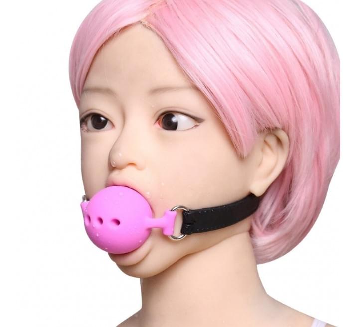 Кляп DS Fetish Mouth silicone gag L black/pink