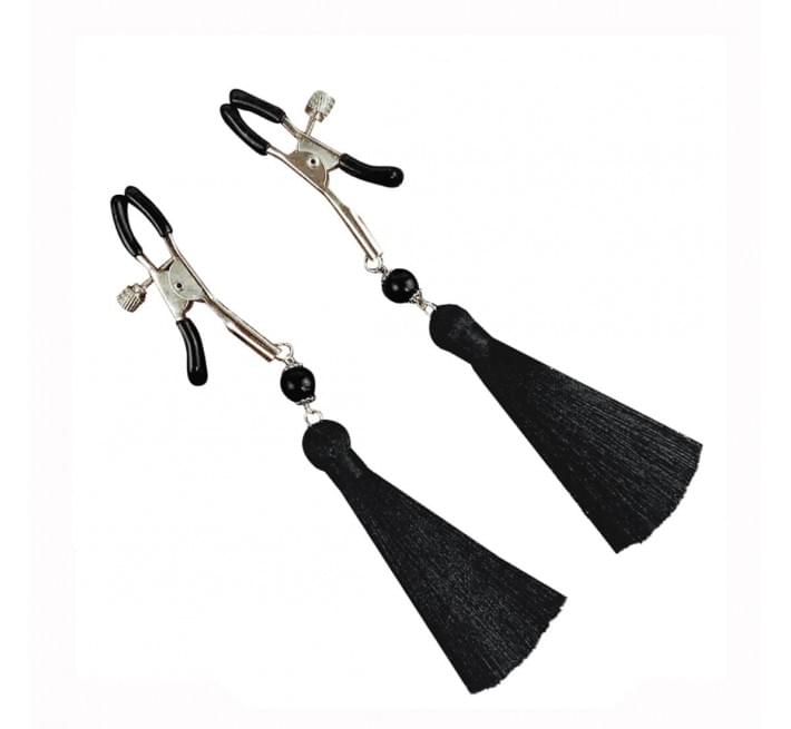 Затискач для сосків Art of Sex - Nipple clamps Black Tassels