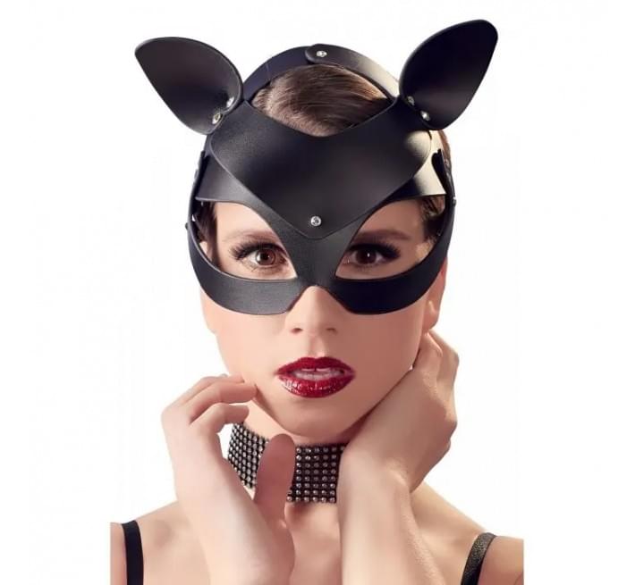 Маска кішечка DS Fetish Shiny cat Mask with studs